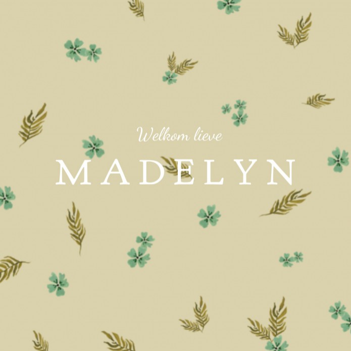 Geboortekaartje lief bloemenpatroon