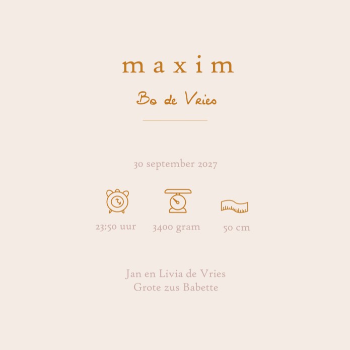 Uniek geboortekaartje met dieren uit het bos met een beer en eekhoorn. De kleuren matchen prachtig met elkaar en zorgt voor een sereen illustratief geboortekaartje. Een bosdieren geboortekaartje waar je als volwassene ook graag naar wil kijken.