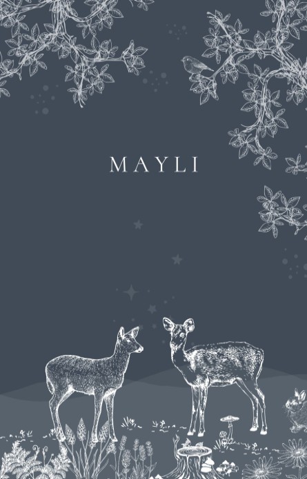 Geboortekaartje lijntekening bos