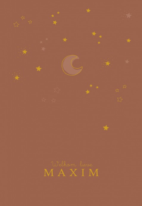 Geboortekaartje maantje met sterretjes