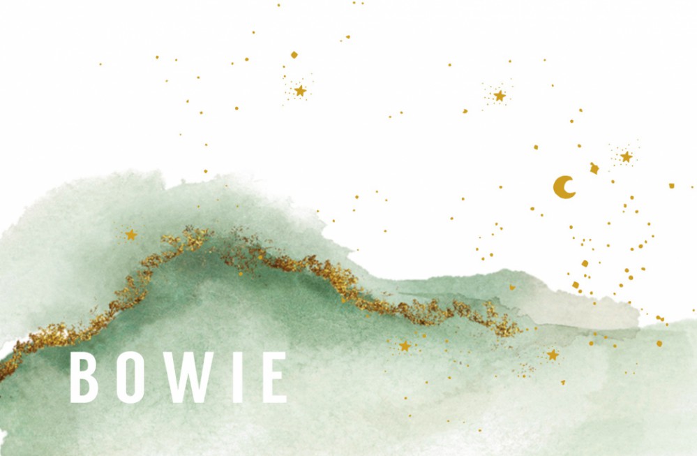 Geboortekaartje waterverf met glitters