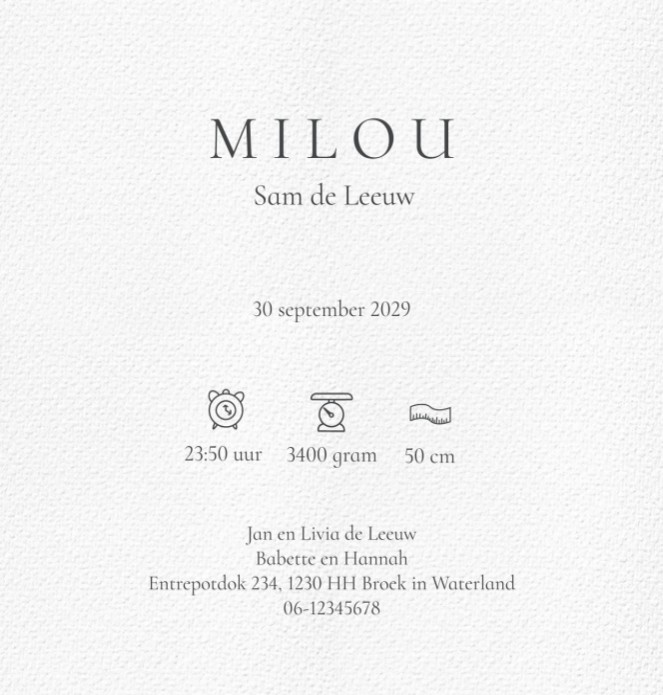 Geboortekaartje met zusjes op pad en zitten op het hek. Uitzicht over een weiland met een molen, misschien lijkt het op jullie leefomgeving. Boerderijleven geboortekaartje met familie afgebeeld in watercolor.