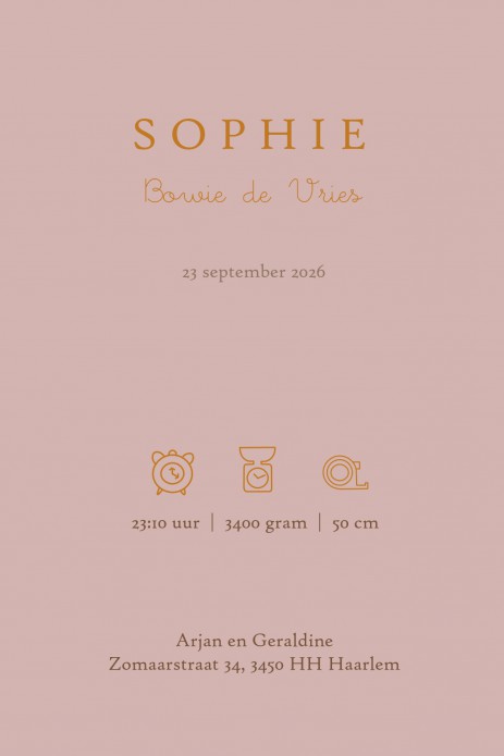 Een heel stijlvol geboortekaartje met handgetekend monogram. Het monogram is er uiteraard in alle letters van het alfabet. Kijk even in de beeldbank voor jouw letter. De letter is ook om te zetten in folie.  Vraag eens een proefkaart aan om de kaart in he