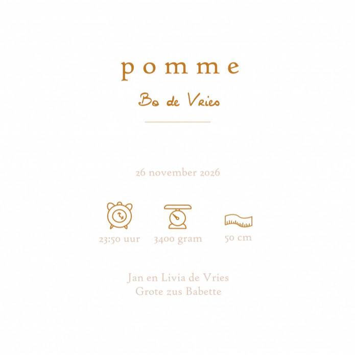 Geboortekaartje bohemian met babykleertjes, babykamer spulletjes in boho stijl in warme pastel tinten. Een lief geboortekaartje waar je met behulp van de beeldbank jouw eigen draai aan kan geven. Een bedje en een kapstokje of alleen het wandrekje met baby