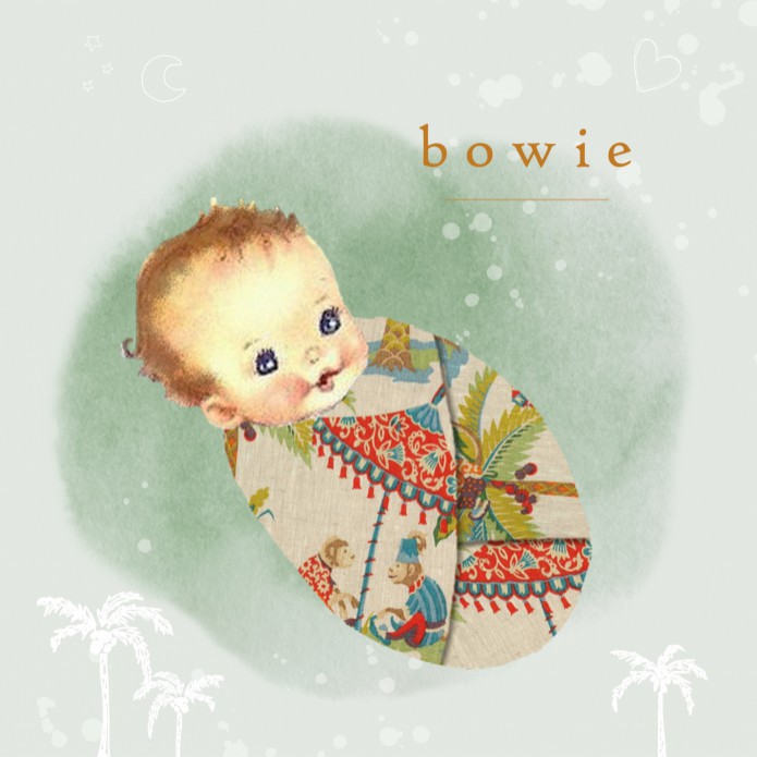 Geboortekaartje baby wikkeldoek met palmbomen