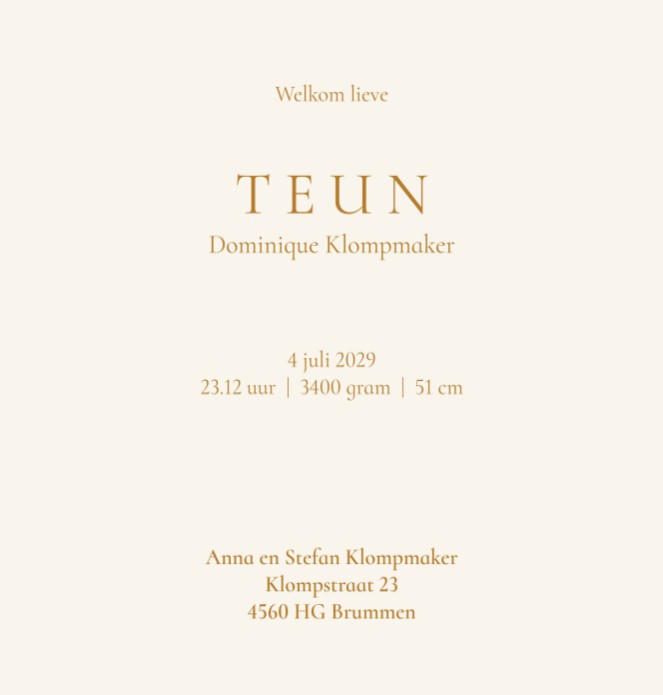 Lief geboortekaartje met baby in mozeswiegje. Een geboortekaartje voor zowel een jongen als een meisje. De baby ligt lekker te slapen en droomt prachtige dromen. Dromerig geboortekaartje met sterretjes. Vraag eens de gratis proefkaart aan.