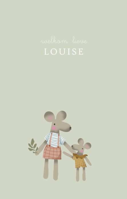 Geboortekaartje muis met baby