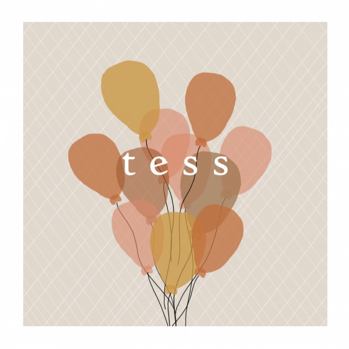 Geboortekaartje met tros ballonnen