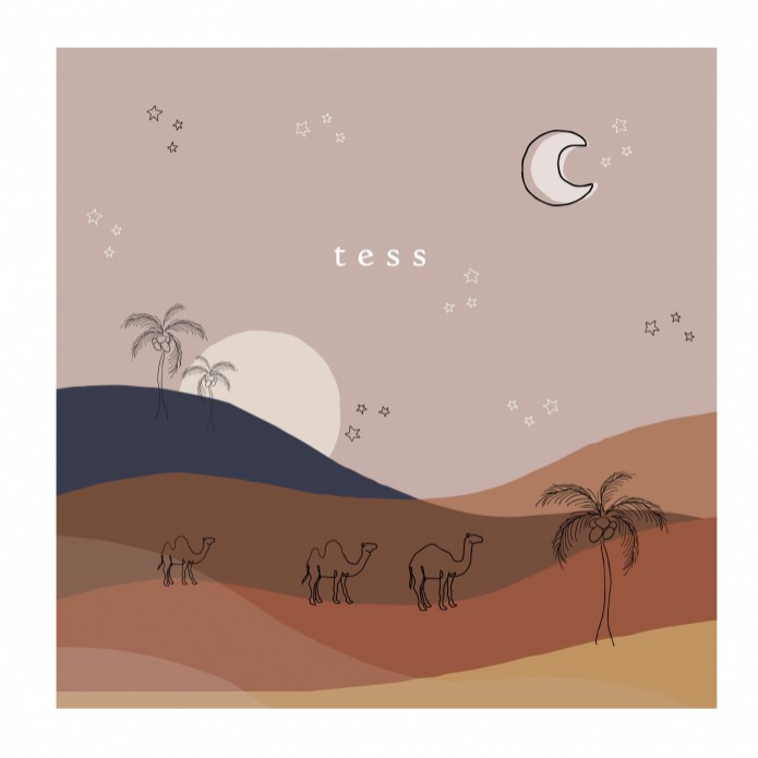 Geboortekaartje kameel in de bergen