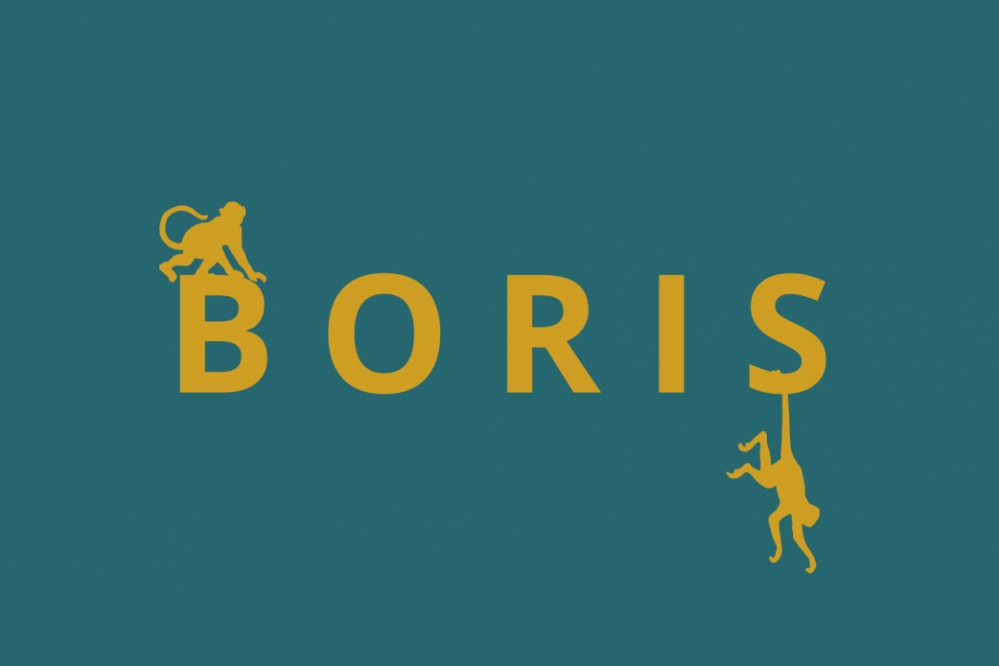 Geboortekaartje aap met foliedruk