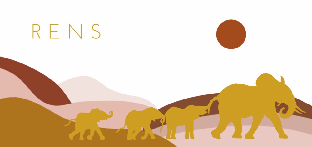 Geboortekaartje olifant met jonge olifantjes