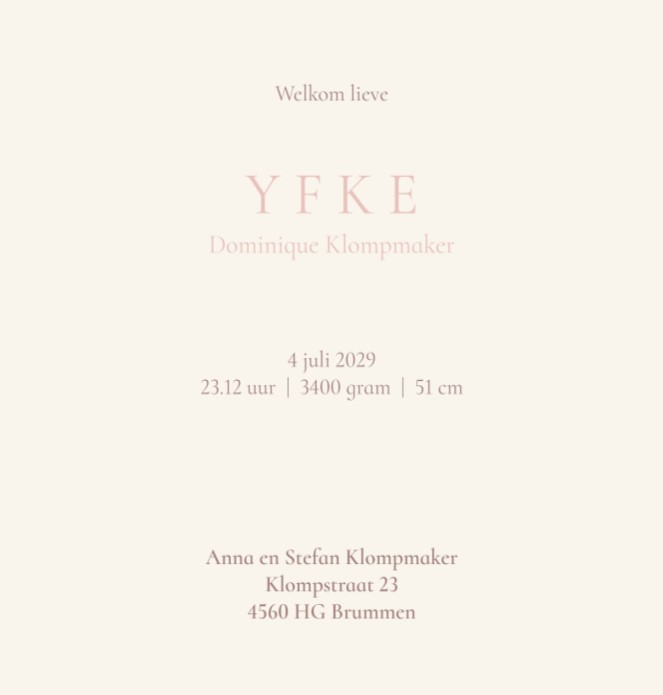 Geboortekaartje ooievaar met baby in de wolken. De kleur van de draagzak en huidskleur baby kunnen aangepast worden. Lieve pastel tinten en de ballonnen maken het extra feestelijk. Vraag eens een proefdruk aan.