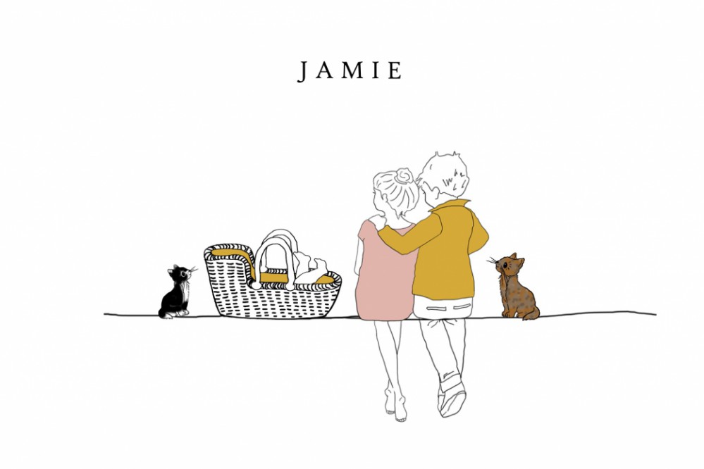 Geboortekaartje ouders met reiswiegje