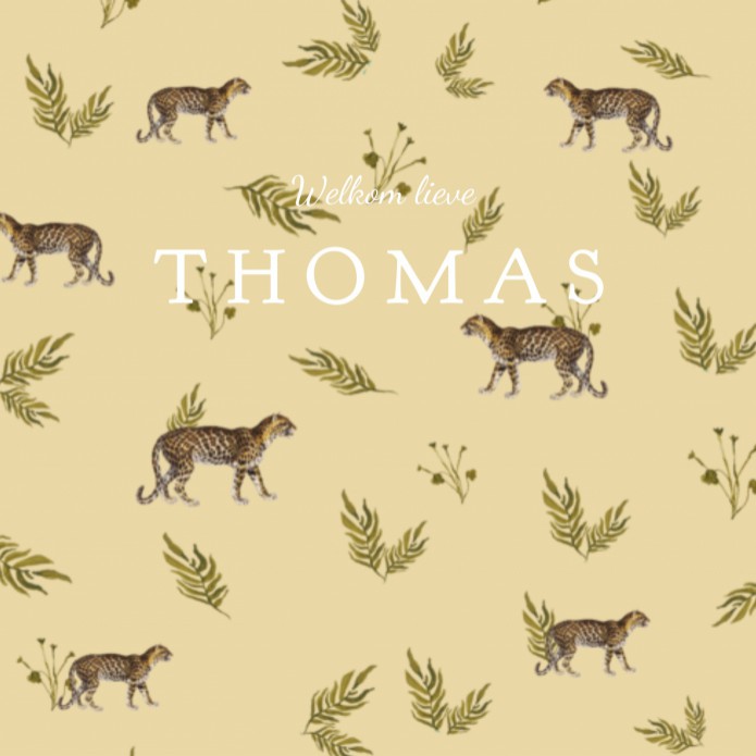 Geboortekaartje panter patroon