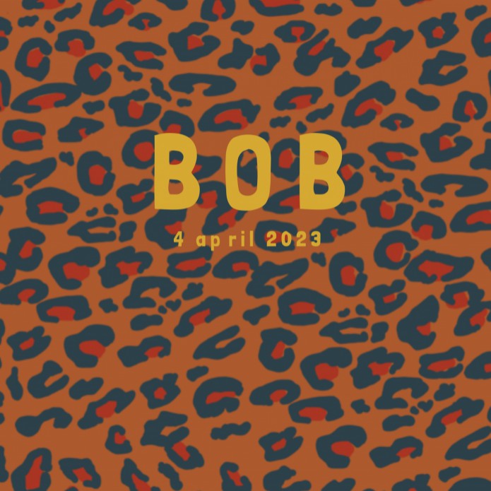 Geboortekaartje panter print bruin