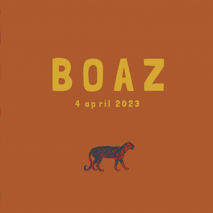 Geboortekaartje hip panter print bruin