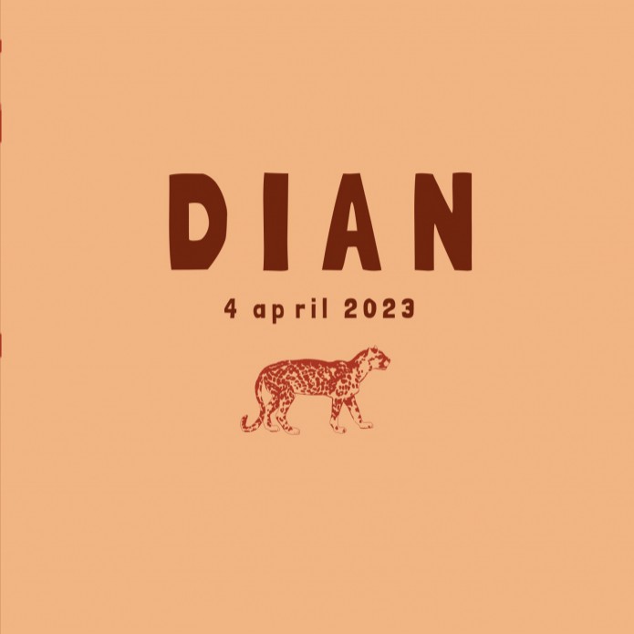 Geboortekaartje panter print roze bruin