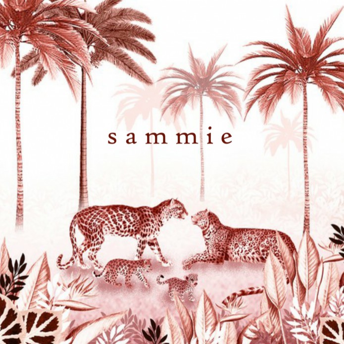 Geboortekaartje panter met twee welpjes