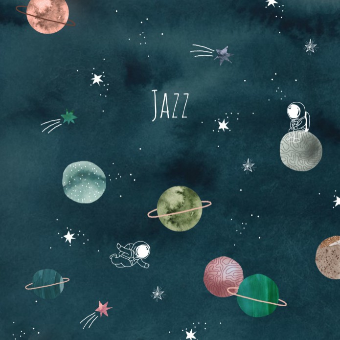 Geboortekaartje planeten en astronauten