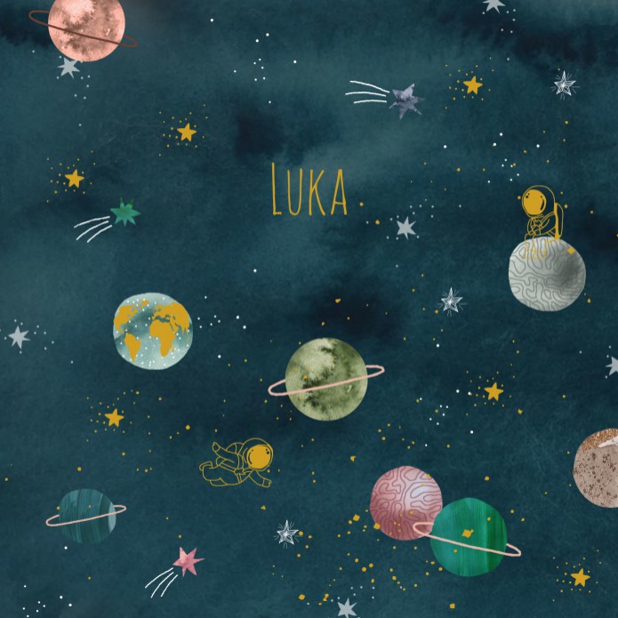 Geboortekaartje planeten en sterren