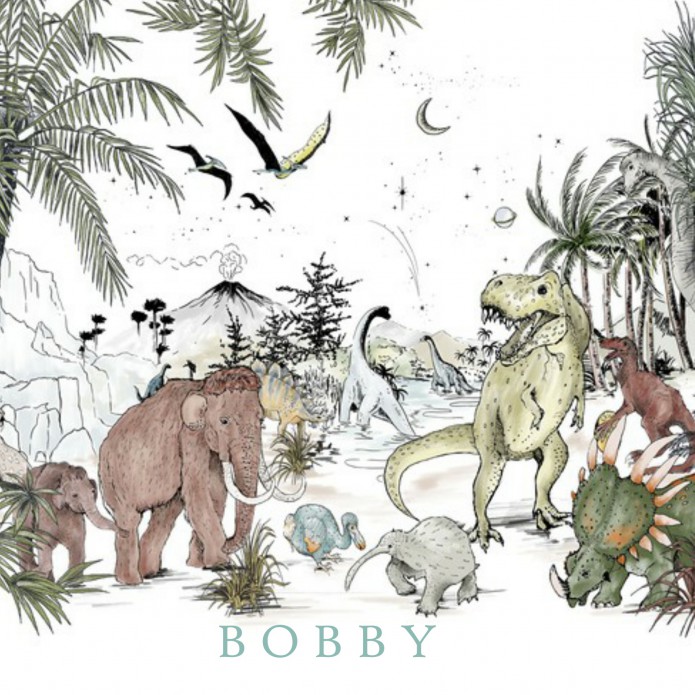 Geboortekaartje 'Prehistoric' van Annet Weelink Design