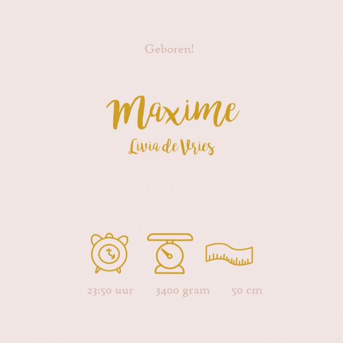 Een heel stijlvol geboortekaartje met regenboog en foliedruk. Geboortekaartje met foliedruk is héél stijlvol en chique. Het maakt jouw kaartje extra bijzonder voor jullie kindje. Er zijn verschillende soorten foliedruk om tussen te kiezen. Ga zelf aan de 