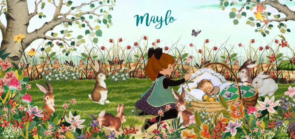 Geboortekaartje retro zomers bloemenveld met grote zus