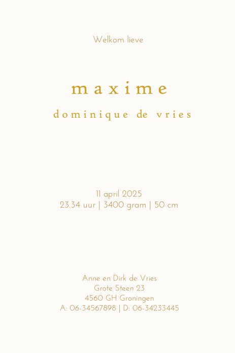 Foliedruk geboortekaartjes zijn niet meer weg te denken. Helemaal in combinatie met watercolour geven ze jullie bijzondere geboortekaartje een chique uitstraling en eentje om voor altijd te bewaren. Bepaal zelf wat in foliedruk wil hebben, wij helpen je! 