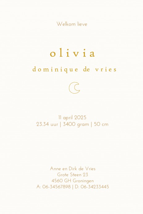 Prachtig foliedruk geboortekaartje met watercolour details. Het kaartje is met en zonder foliedruk te bestellen. Een uniek geboortekaartje waar je zelf als ontwerper mee aan de slag kan. Je creëert een geboortekaartje die niemand anders heeft. Vraag eens 