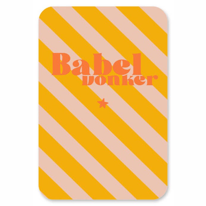 Hip geboortekaartje in heldere warme kleuren. Grootse vormen voor een groots effect. De ronde hoeken maken het een bijzonder geboortekaartje voor jullie baby. Kleuren veranderen is geen enkel probleem met de editor. Ook het lettertype kun je makkelijk zel