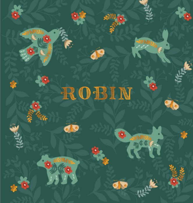 Geboortekaartje folklore scandinavisch