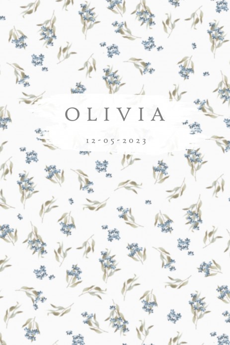 Geboortekaartje schattig bloemenpatroontje