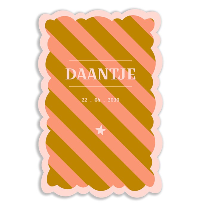 Geboortekaartje barok rand in knallende kleuren