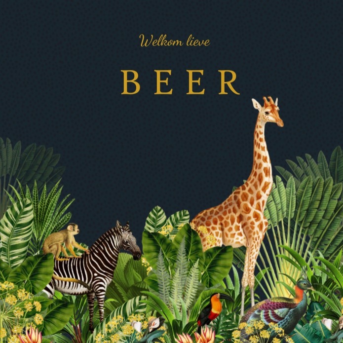 Geboortekaartje stipjes jungle