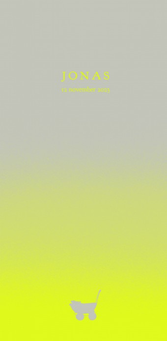 Geboortekaartje stoer neon geel