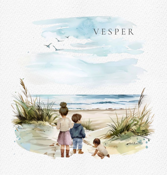 Geboortekaartje strand derde kind