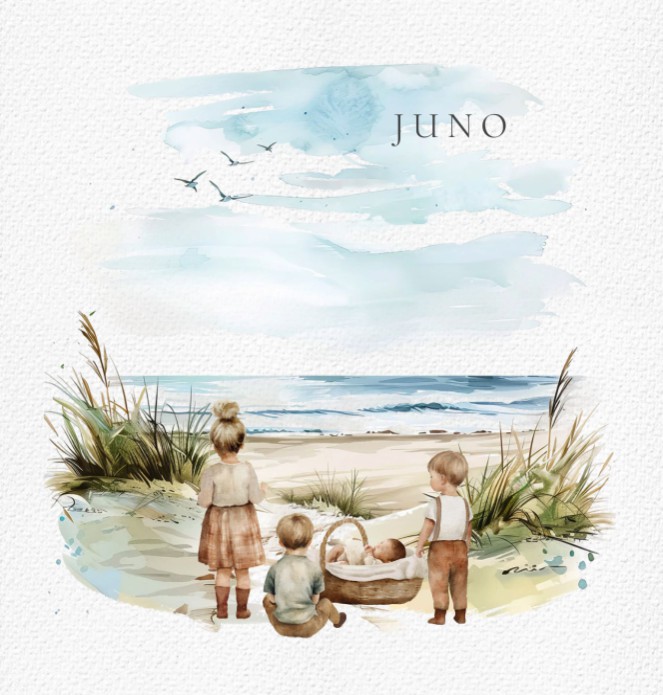 Geboortekaartje strand vierde kind