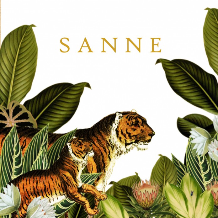 Geboortekaartje tijger jungle met foliedruk