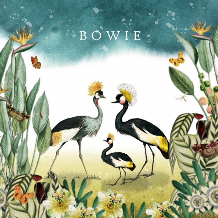 Geboortekaartje botanisch tropisch kraanvogel