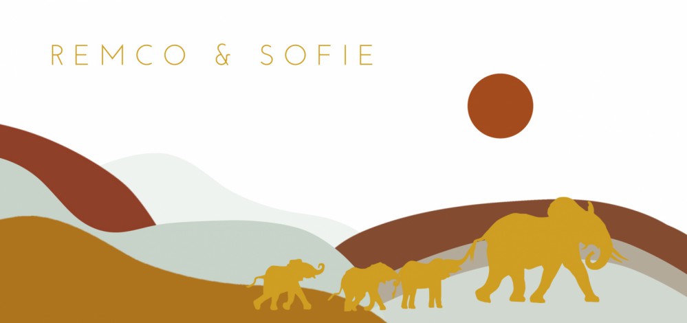 Geboortekaartje tweeling savanne afrika