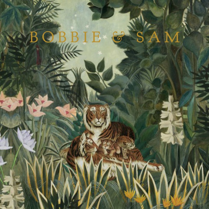 Geboortekaartje tweeling tijger jungle