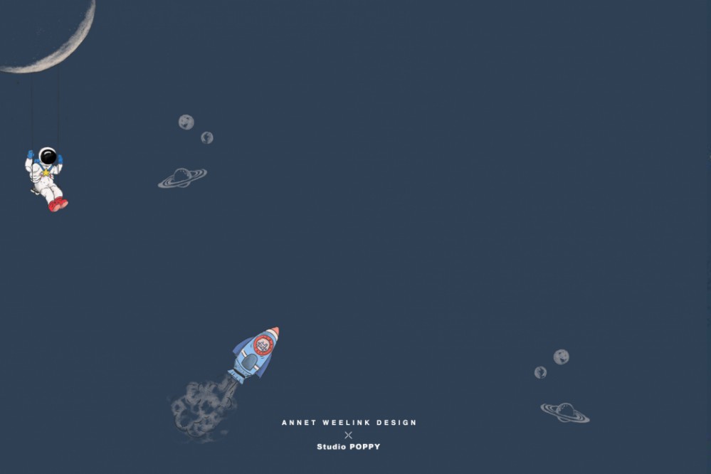 Geboortekaartje 'Into the Galaxy' van Annet Weelink Design