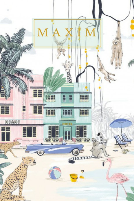 Geboortekaartje 'Miami Beach' van Annet Weelink Design