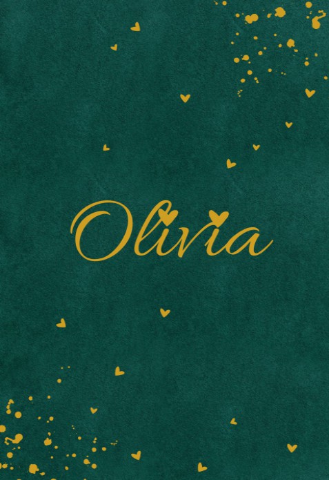 Geboortekaartje velvet look met folie