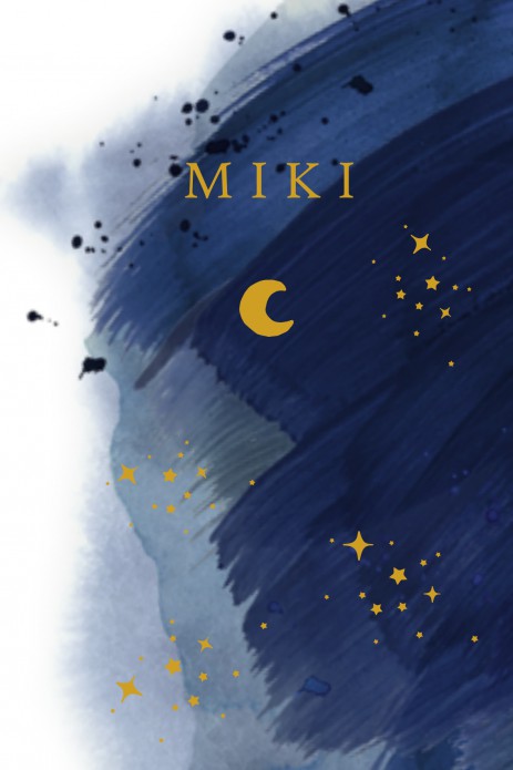 Geboortekaartje sterren en maan goudfolie