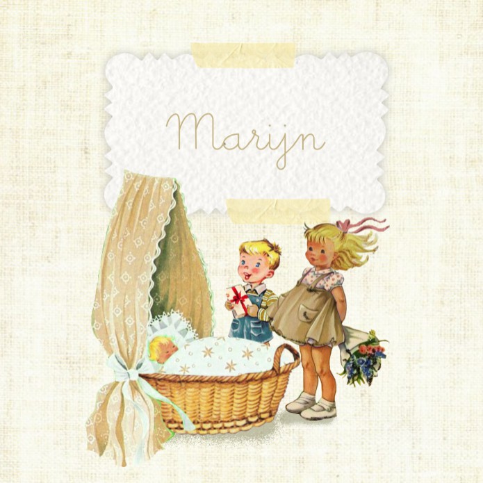 Geboortekaartje vintage grote broer