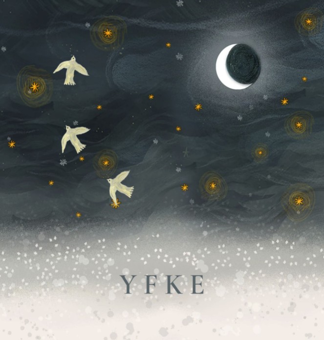 Geboortekaartje vogels in de sneeuw