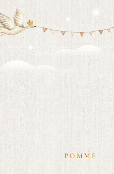 Geboortekaartje ooievaar vlaggenlijn