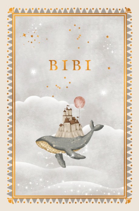 Geboortekaartje walvis in de wolken
