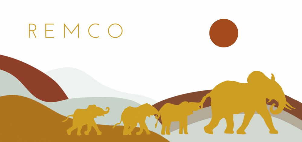 Geboortekaartje gezin met jonge olifantjes